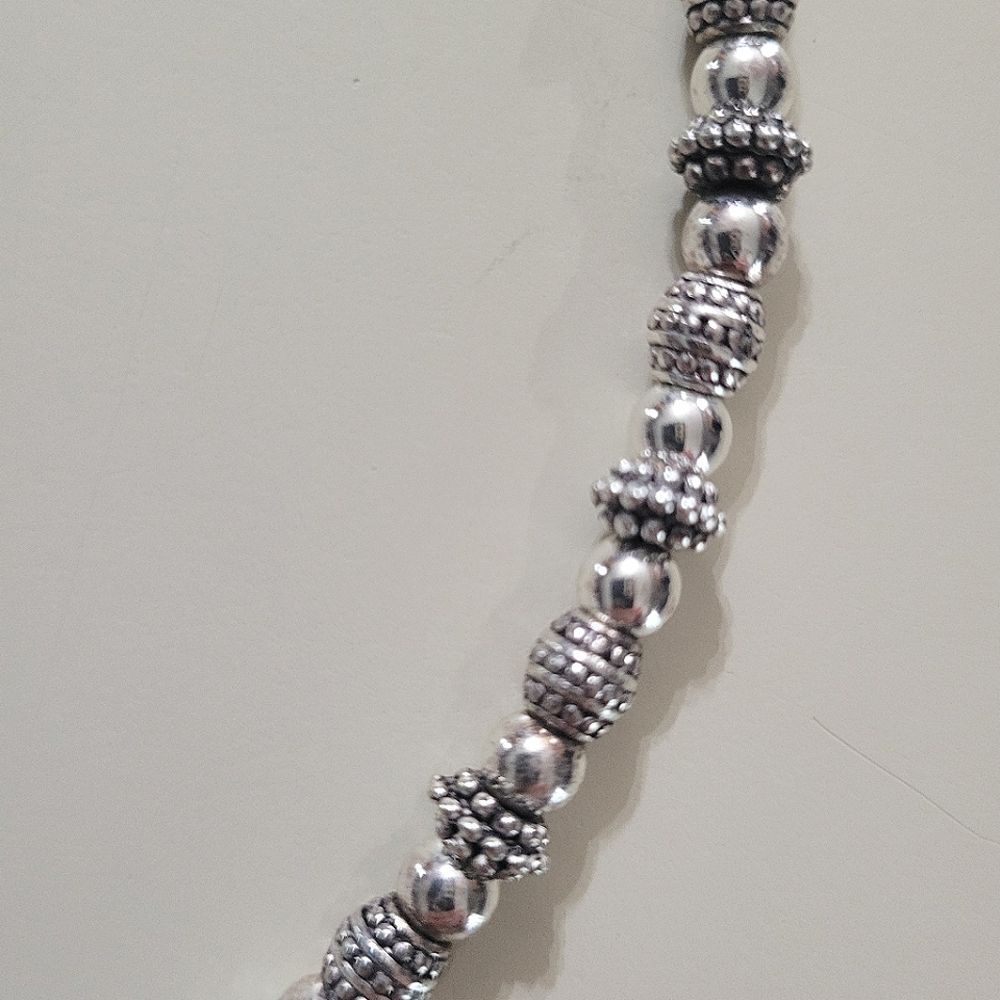 Napier Silvertone Beaded Collar Necklace - Picture 5 of 10